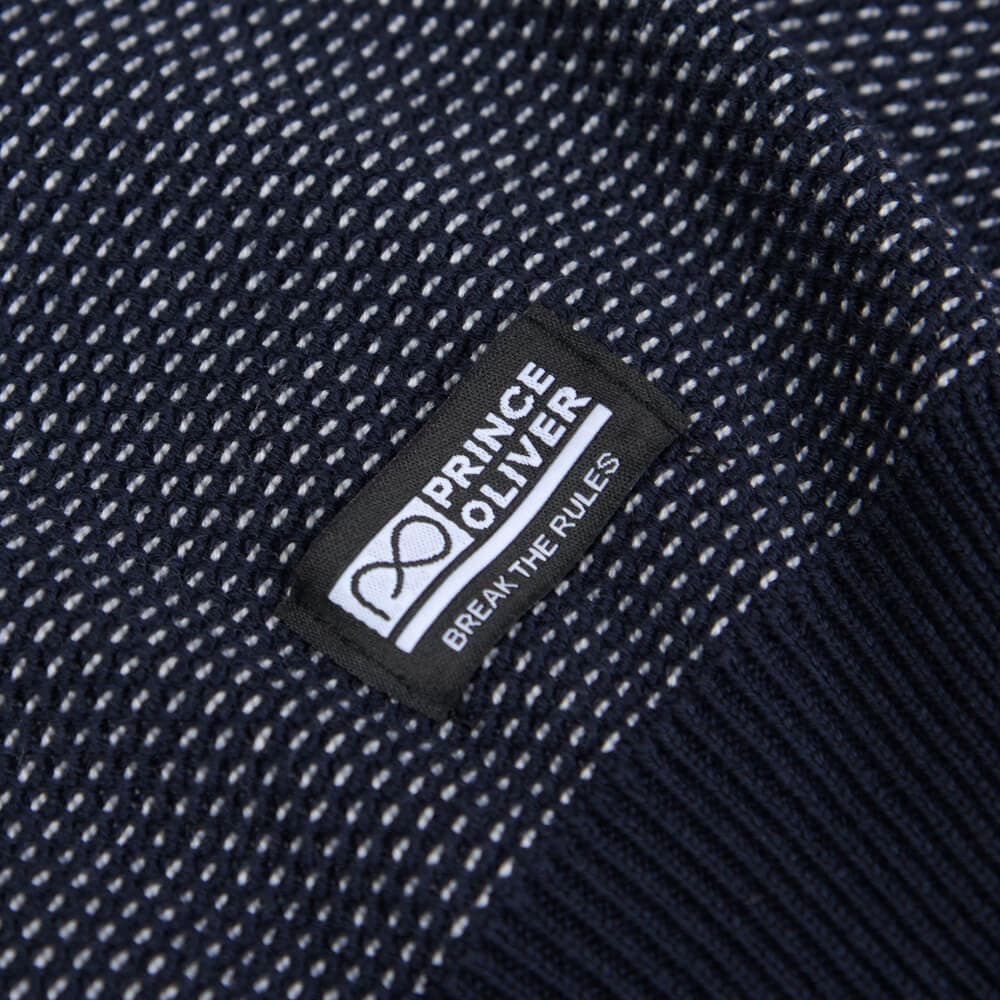 Πουλόβερ Μπλε Με Γκρι Πλέξη in Cotton (Modern Fit) New Arrival