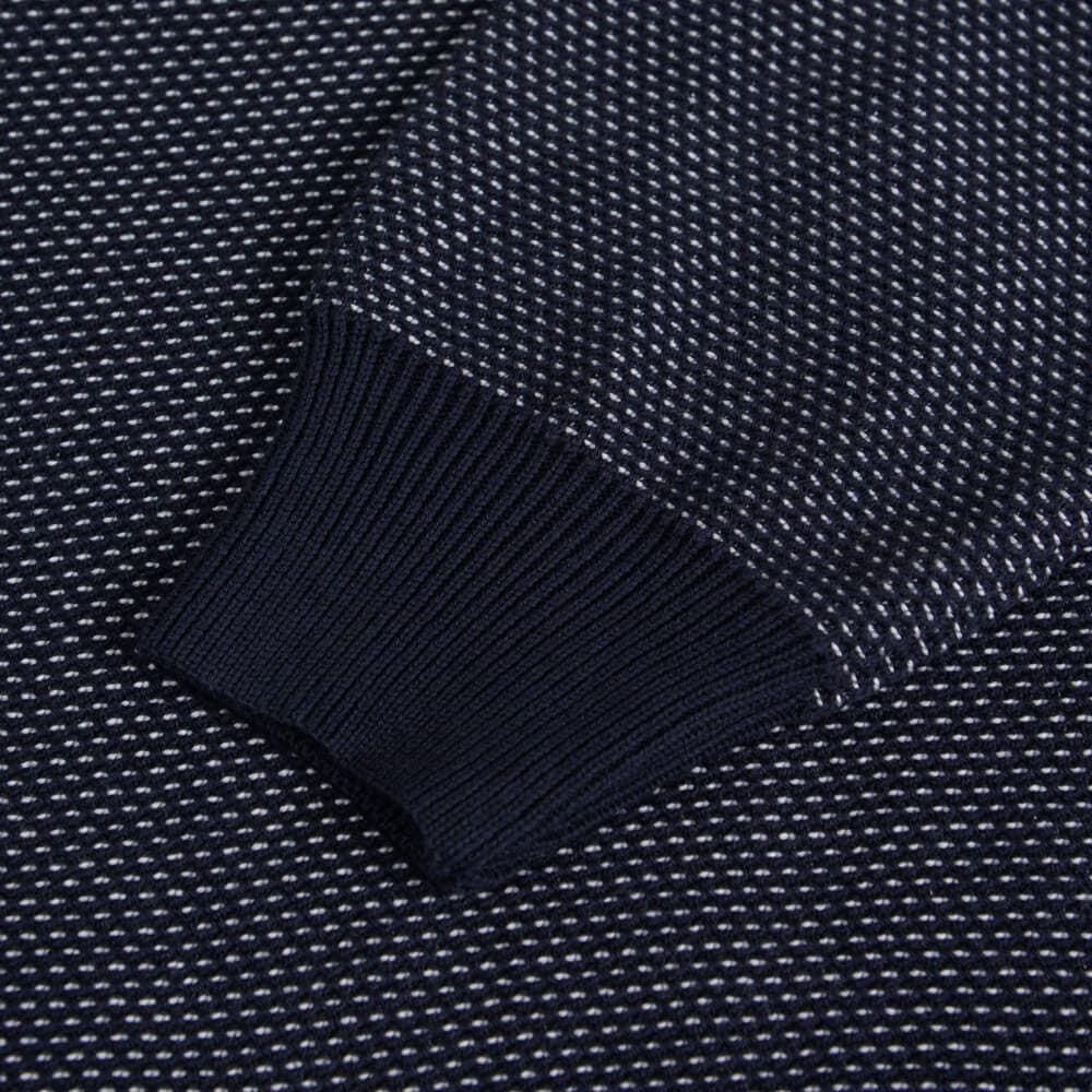 Πουλόβερ Μπλε Με Γκρι Πλέξη in Cotton (Modern Fit) New Arrival