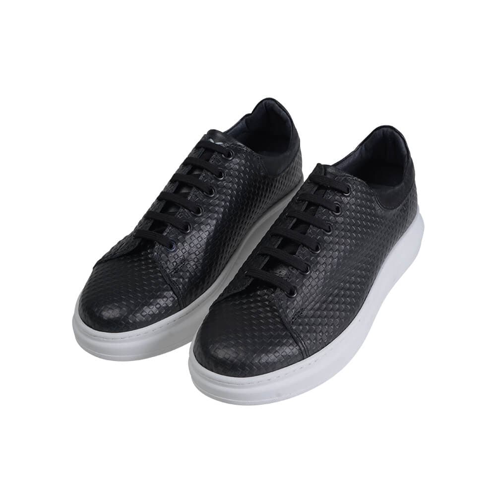 Low-Top Δερμάτινα Sneakers Μαύρα New Arrival