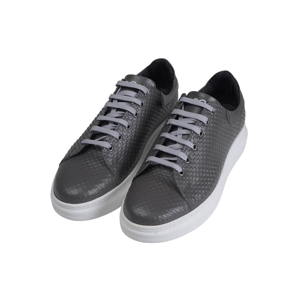 Low-Top Δερμάτινα Sneakers Γκρι New Arrival