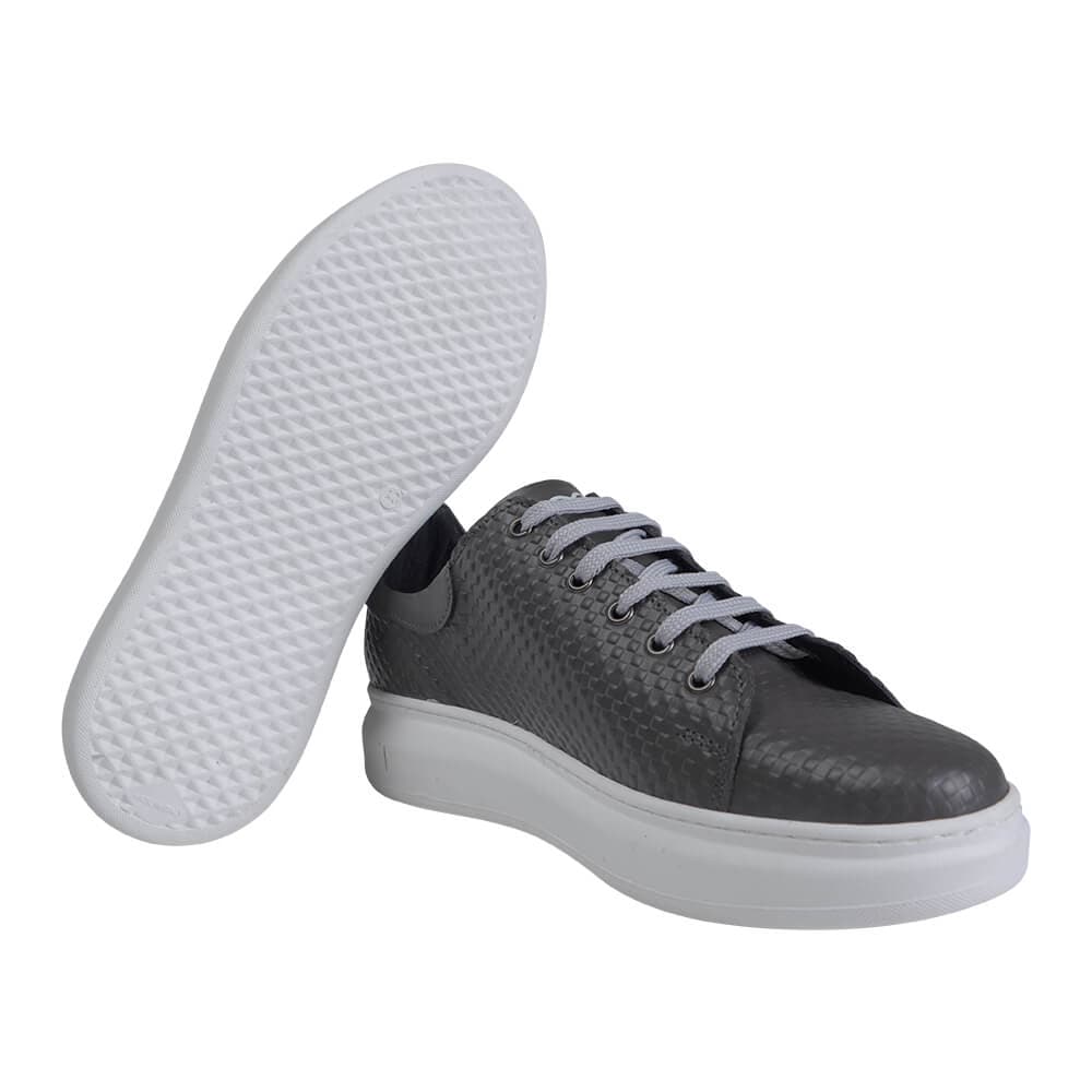Low-Top Δερμάτινα Sneakers Γκρι New Arrival