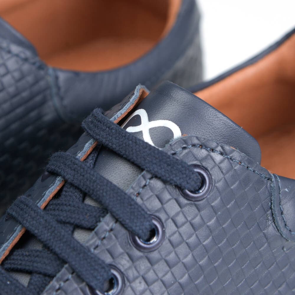 Low-Top Δερμάτινα Sneakers Μπλε Σκούρο New Arrival