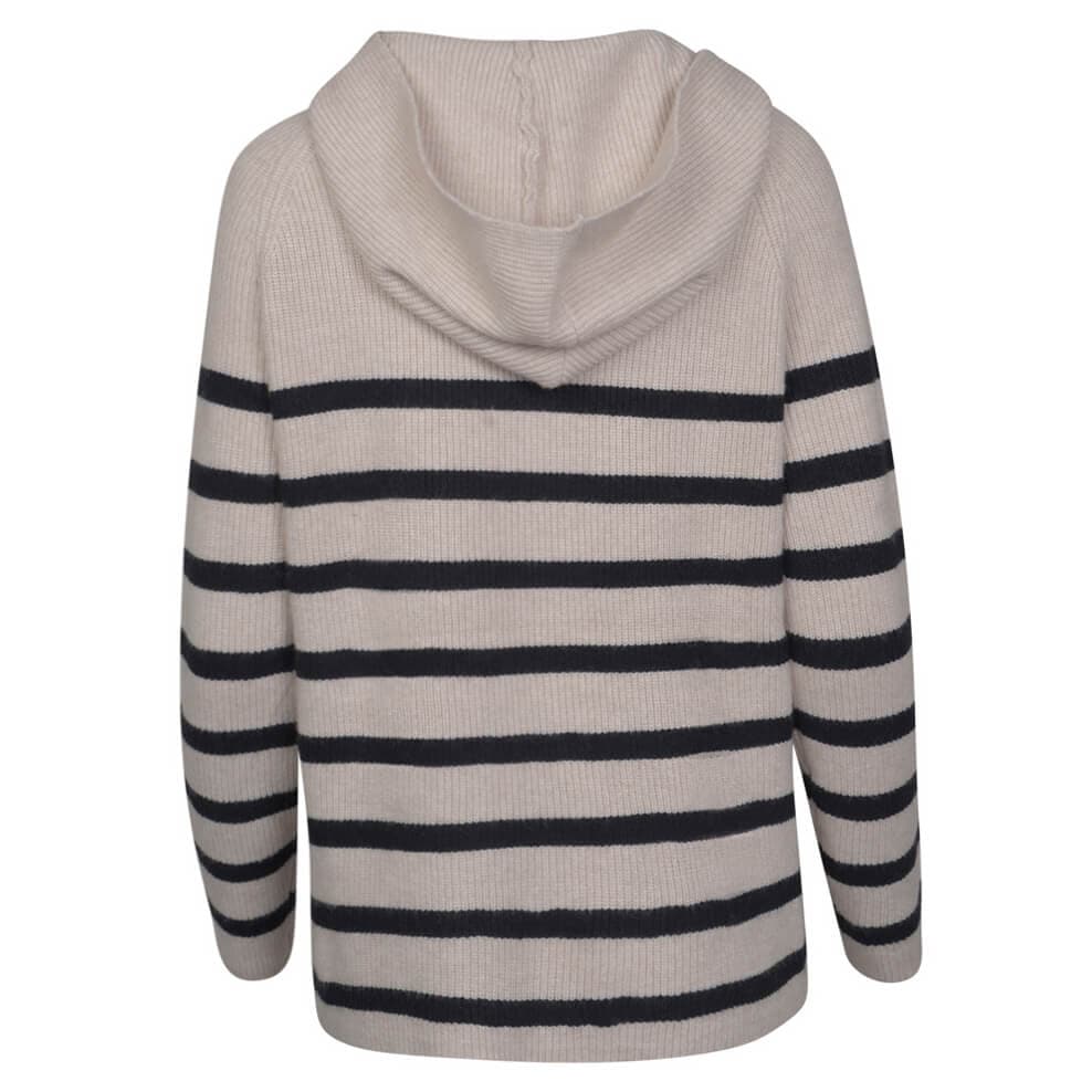 Γυναικείο Πουλόβερ Ριγέ Μπεζ New Arrival