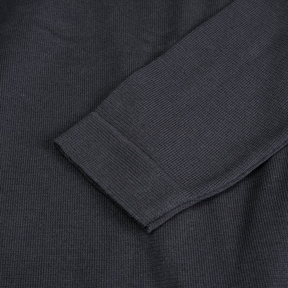 Full Zip Ζακέτα in Cotton Μαύρη με Κουκούλα (Modern Fit) New Arrival