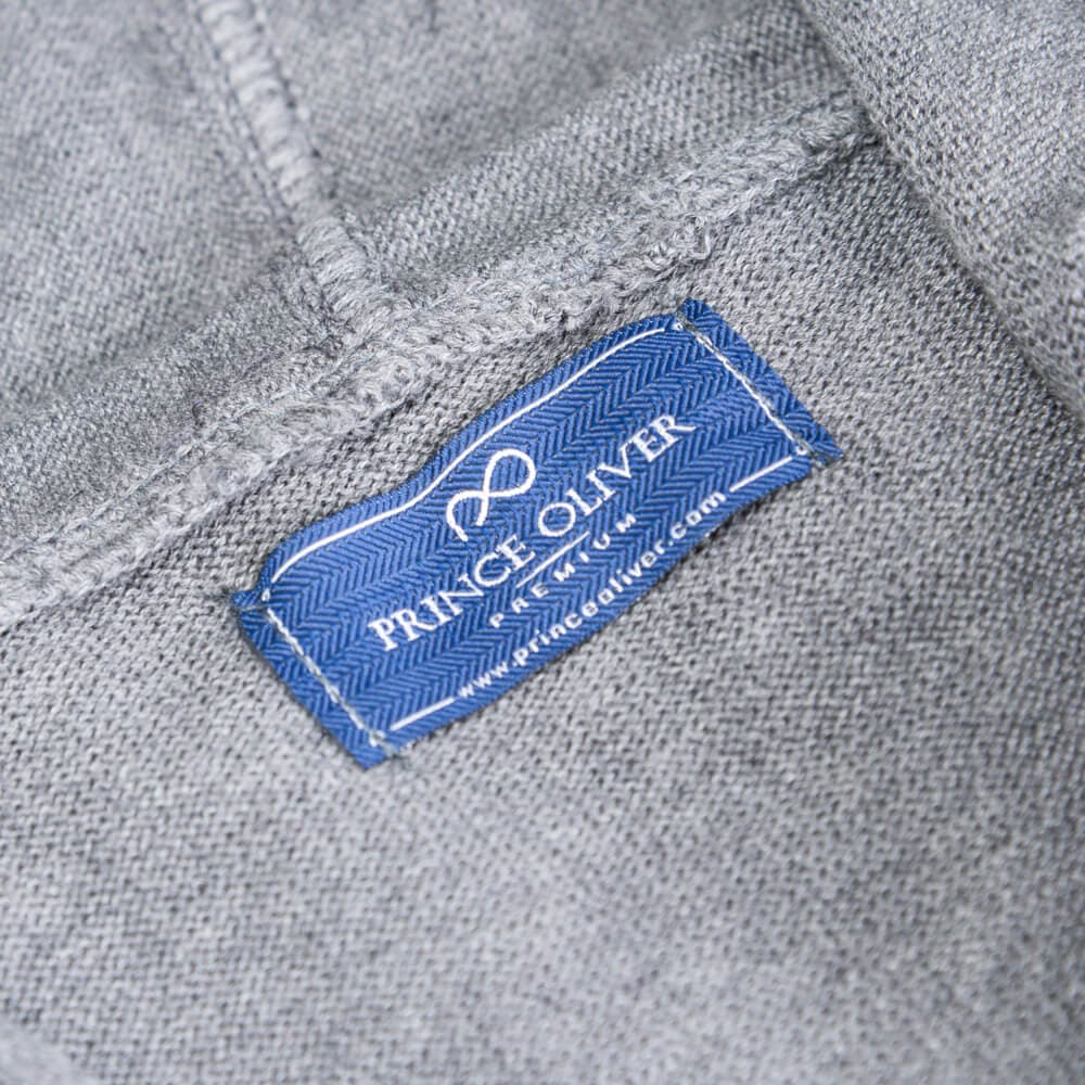 Full Zip Ζακέτα in Cotton Γκρι με Κουκούλα (Modern Fit) New Arrival