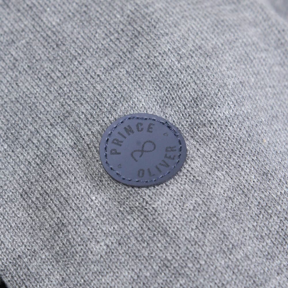 Full Zip Ζακέτα in Cotton Γκρι με Κουκούλα (Modern Fit) New Arrival