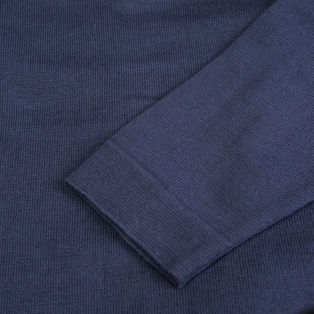 Full Zip Ζακέτα in Cotton Μπλε Σκούρο με Κουκούλα (Modern Fit) New Arrival