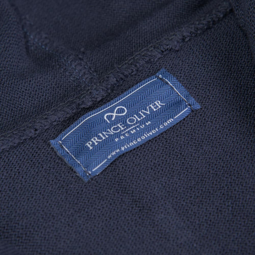 Full Zip Ζακέτα in Cotton Μπλε Σκούρο με Κουκούλα (Modern Fit) New Arrival