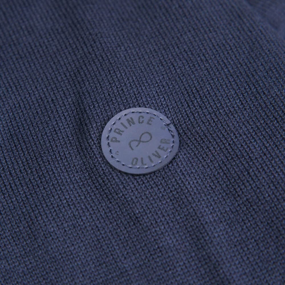 Full Zip Ζακέτα in Cotton Μπλε Σκούρο με Κουκούλα (Modern Fit) New Arrival