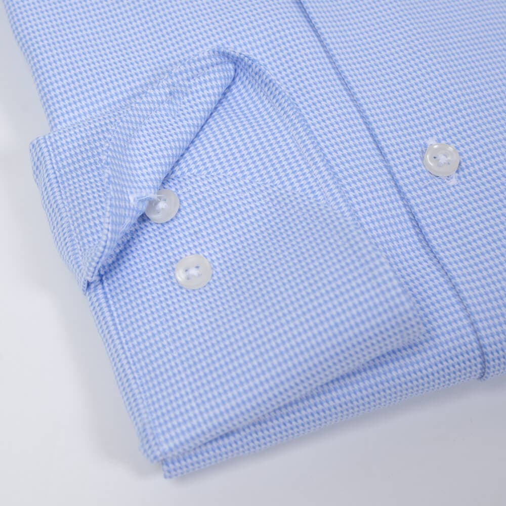 Superior Πουκάμισο Με Μικροσχέδιο Σιέλ (Modern Fit) New Arrival