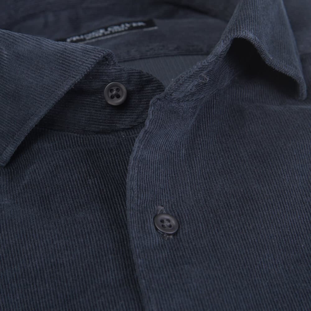 Superior Πουκάμισο Κοτλέ Μαύρο (Modern Fit) 100% Fine Cotton New Arrival