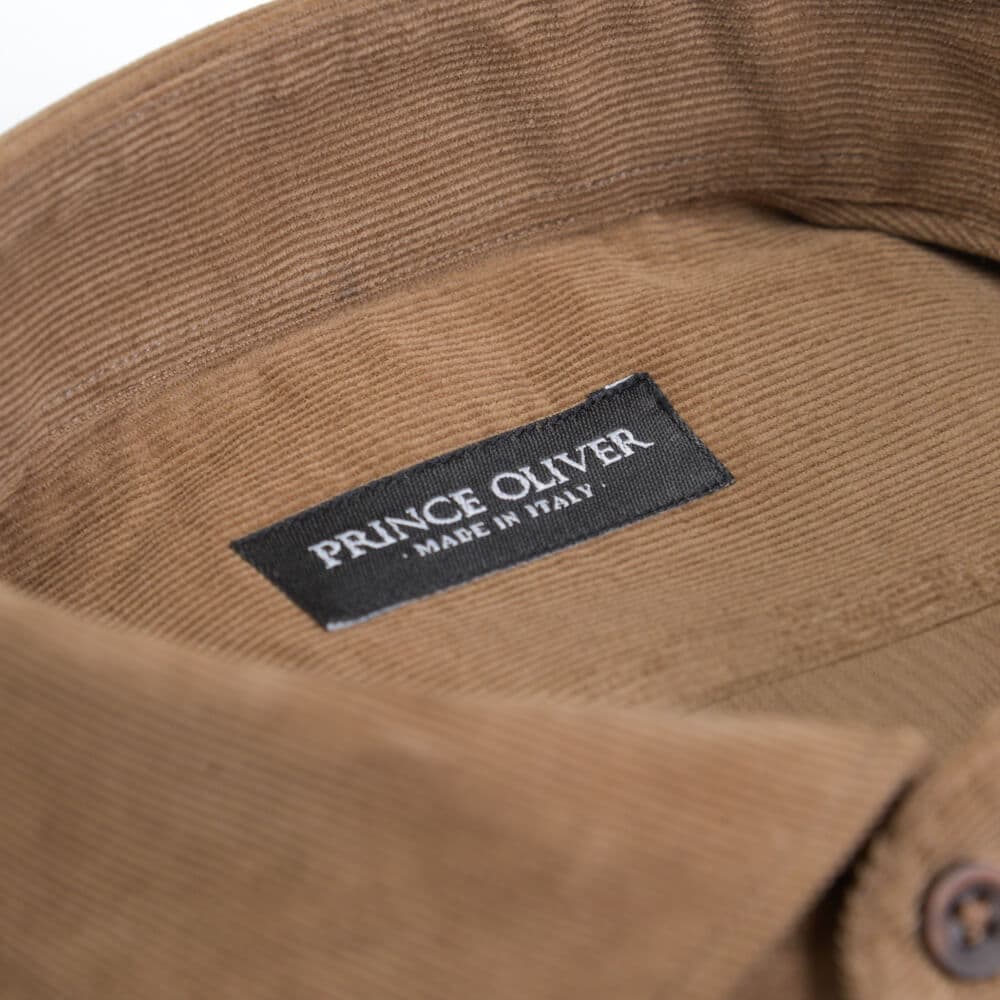 Superior Πουκάμισο Κοτλέ Καφέ (Modern Fit) 100% Fine Cotton New Arrival