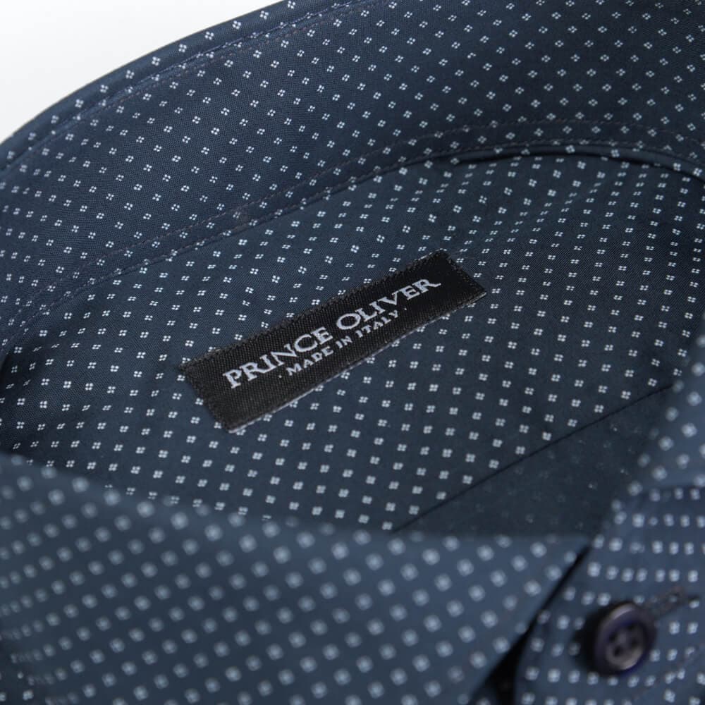 Superior Πουκάμισο Με Μικροσχέδιο Μπλε Σκούρο 100% Fine Cotton (Modern Fit)