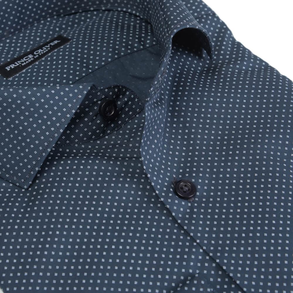 Superior Πουκάμισο Με Μικροσχέδιο Μπλε Σκούρο 100% Fine Cotton (Modern Fit)