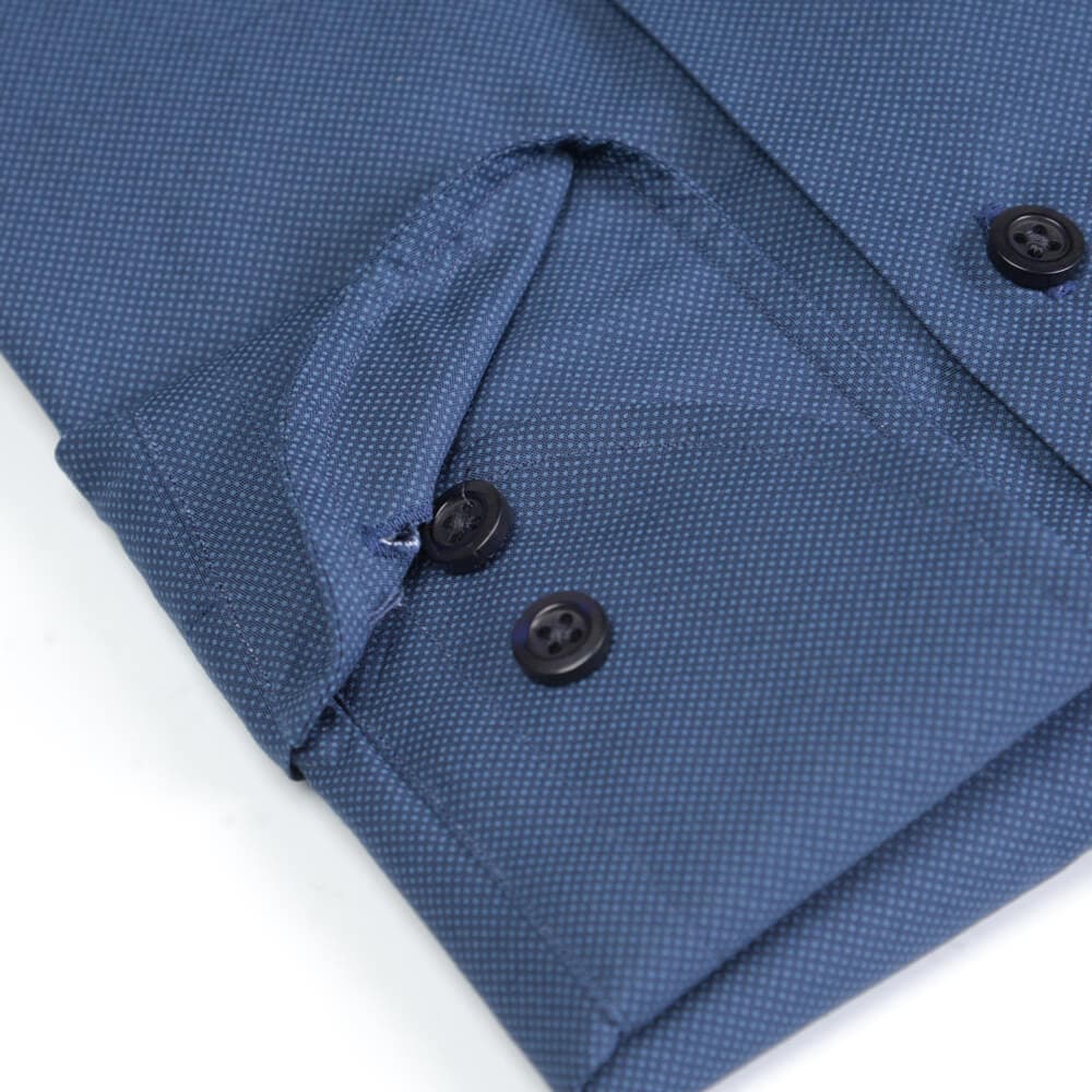 Superior Πουκάμισο Με Μικροσχέδιο Μπλε 100% Fine Cotton (Modern Fit)