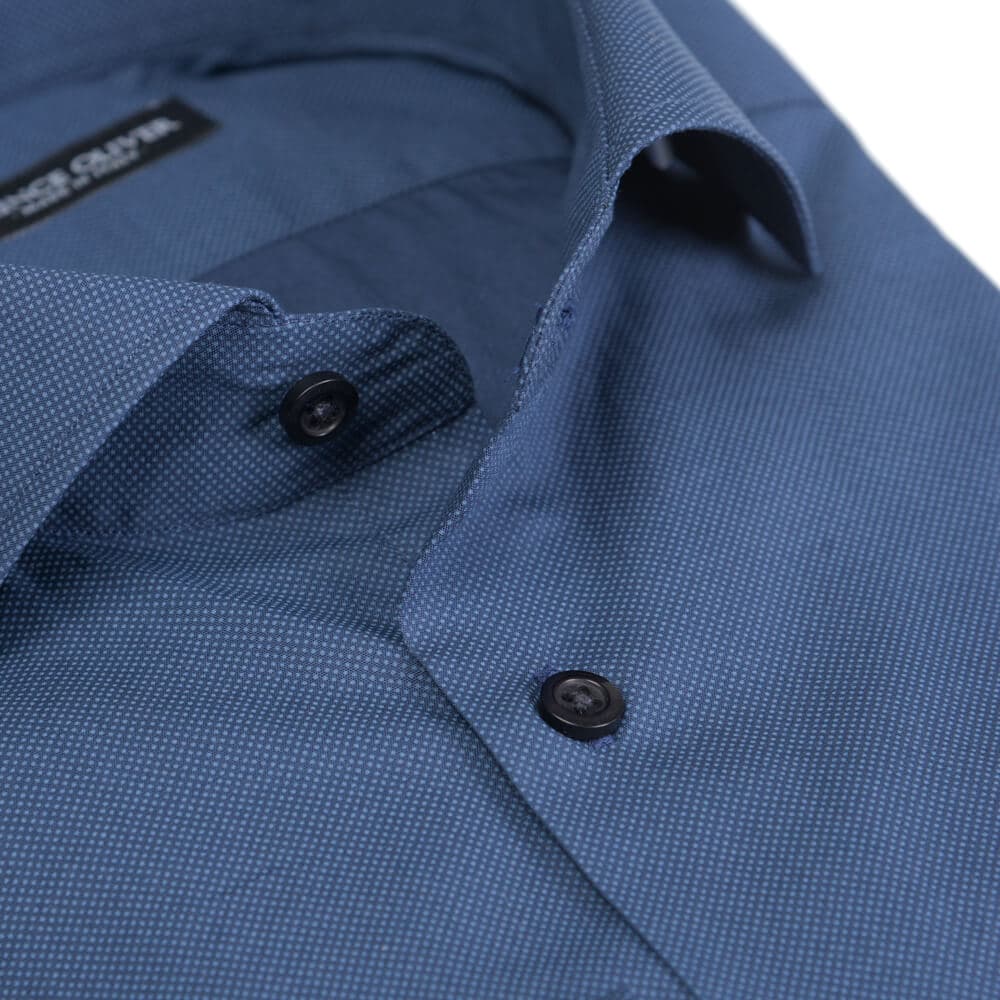 Superior Πουκάμισο Με Μικροσχέδιο Μπλε 100% Fine Cotton (Modern Fit)