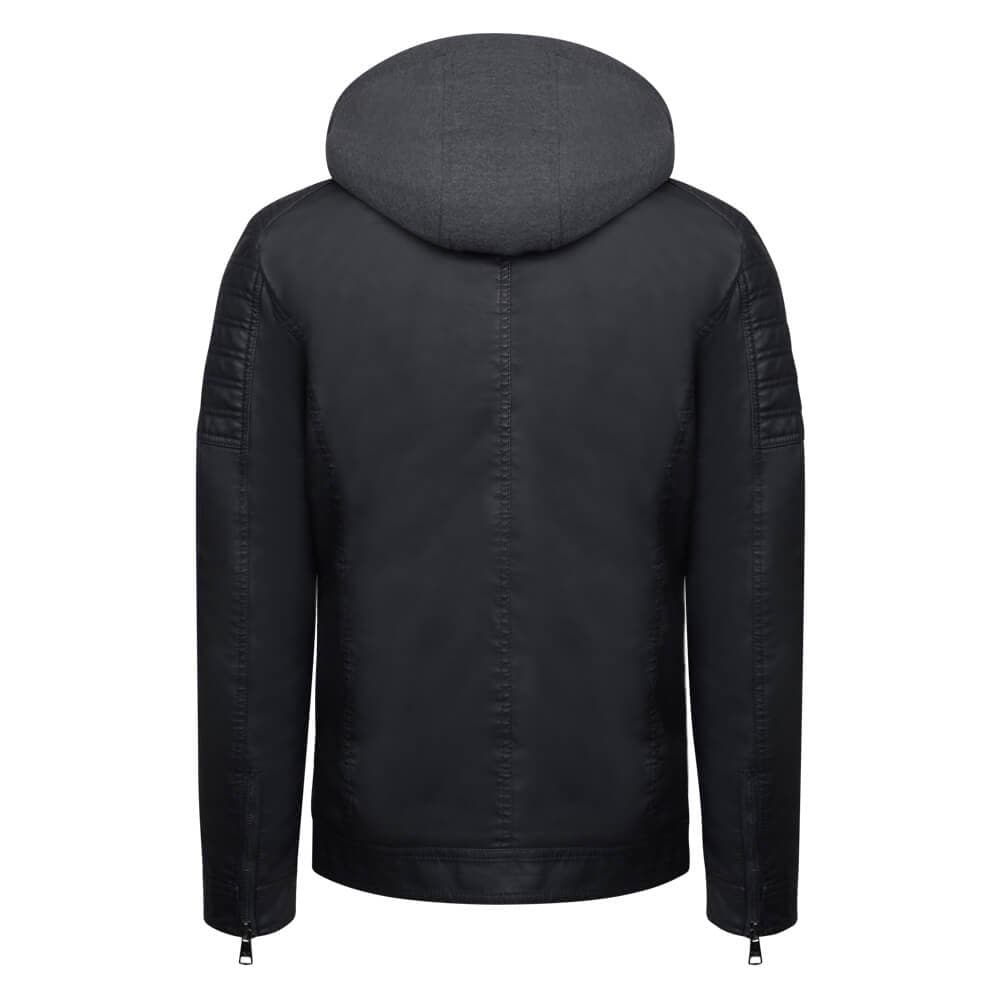 Biker Jacket Eco Leather Μαύρο (Modern Fit) New Arrival