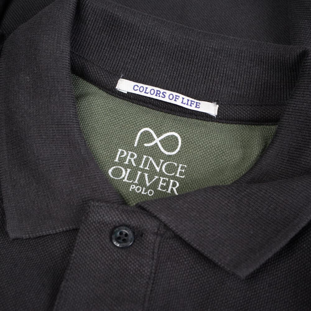 Μακρυμάνικο Polo Double Pique Μαύρο 100% Cotton (Regular Fit) New Arrival