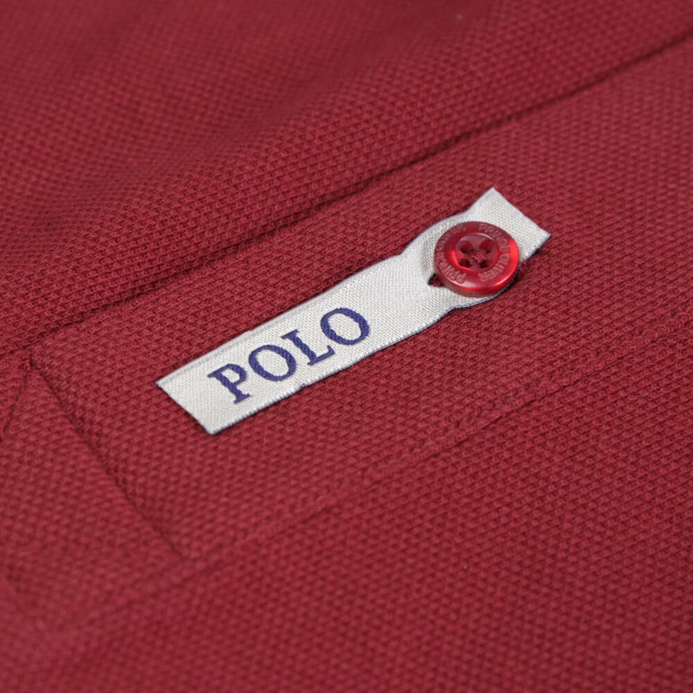 Μακρυμάνικο Polo Double Pique Μπορντώ 100% Cotton (Regular Fit) New Arrival