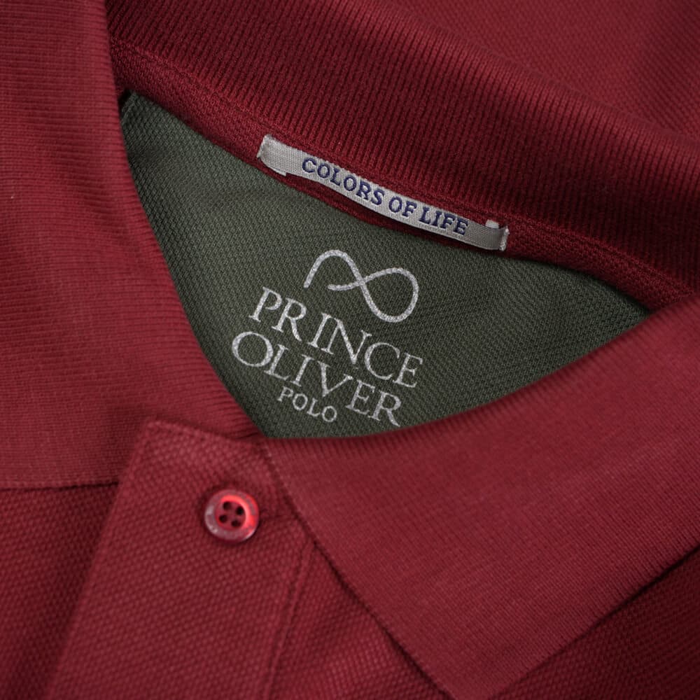 Μακρυμάνικο Polo Double Pique Μπορντώ 100% Cotton (Regular Fit) New Arrival