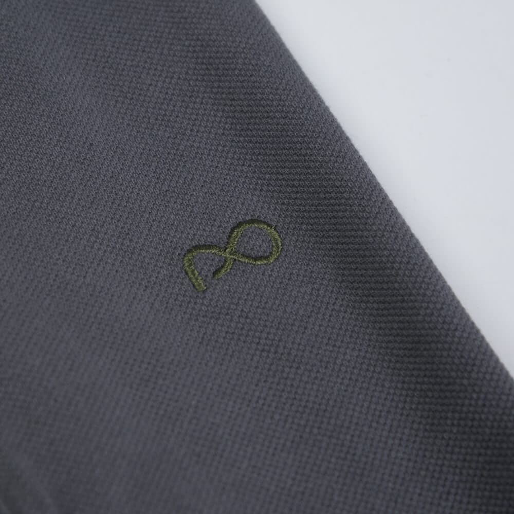 Μακρυμάνικο Polo Double Pique Ανθρακί 100% Cotton (Regular Fit) New Arrival