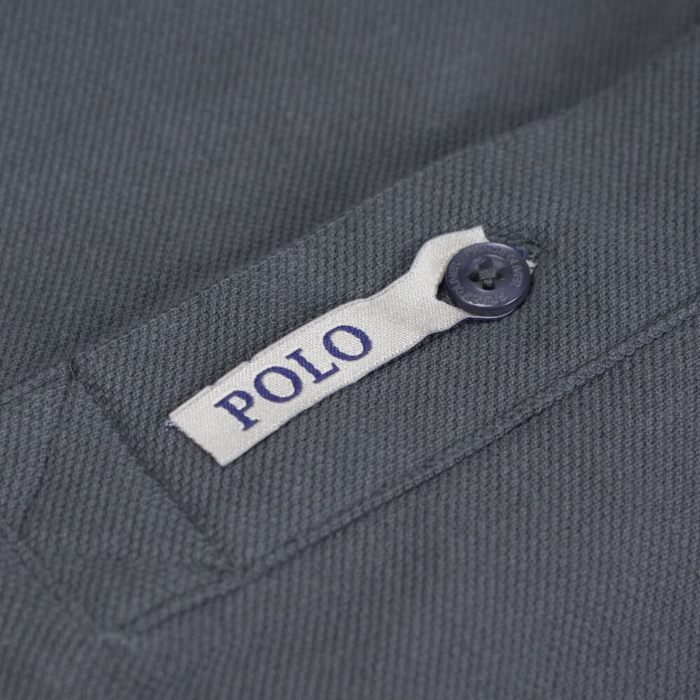 Μακρυμάνικο Polo Double Pique Ανθρακί 100% Cotton (Regular Fit) New Arrival