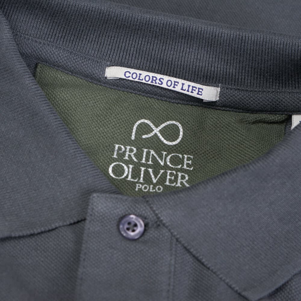 Μακρυμάνικο Polo Double Pique Ανθρακί 100% Cotton (Regular Fit) New Arrival