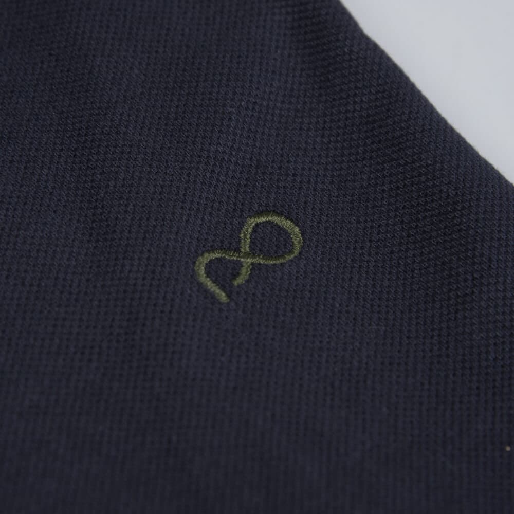 Μακρυμάνικο Polo Double Pique Μπλε Σκούρο 100% Cotton (Regular Fit) New Arrival