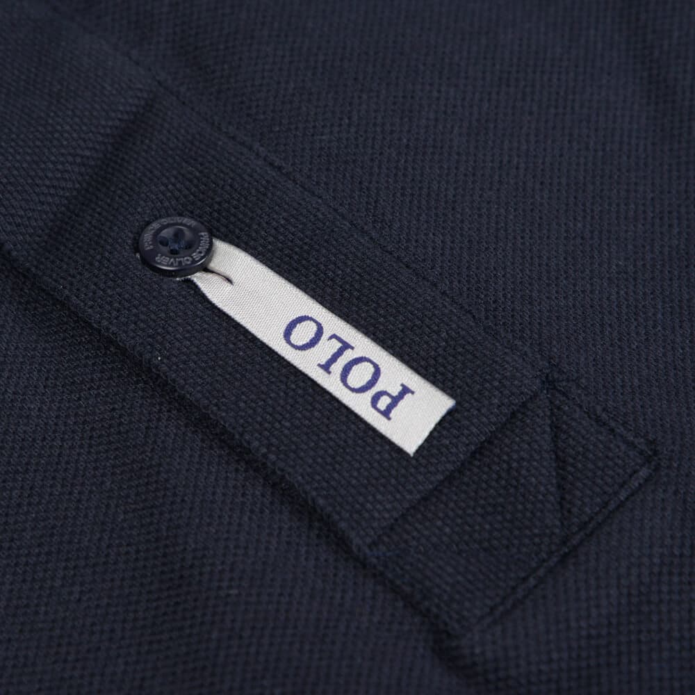 Μακρυμάνικο Polo Double Pique Μπλε Σκούρο 100% Cotton (Regular Fit) New Arrival