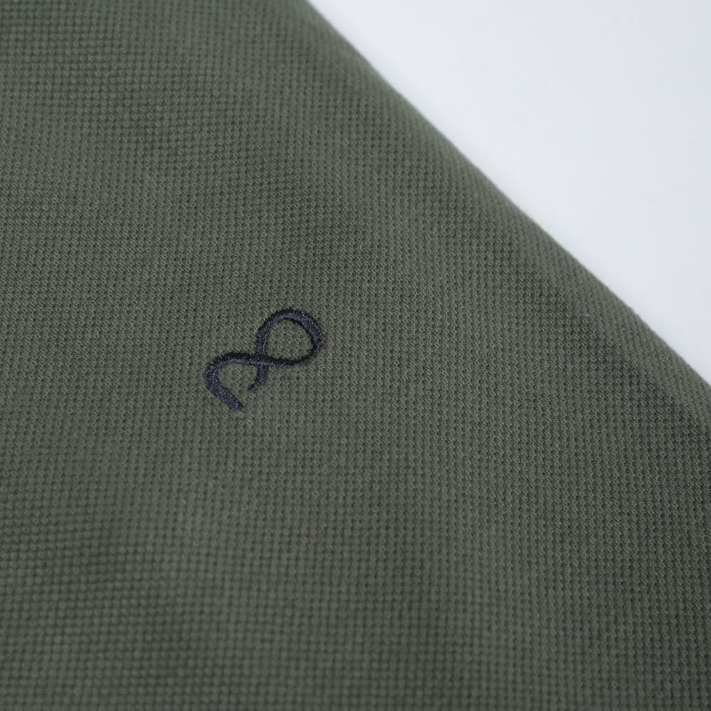 Μακρυμάνικο Polo Double Pique Πράσινο 100% Cotton (Regular Fit) New Arrival