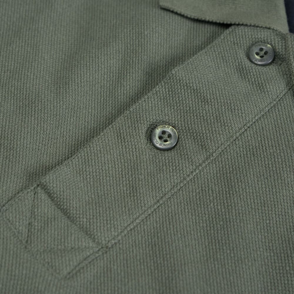 Μακρυμάνικο Polo Double Pique Πράσινο 100% Cotton (Regular Fit) New Arrival