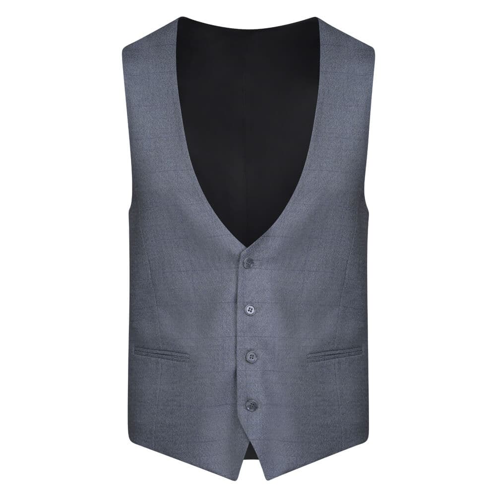 Κοστούμι με Γιλέκο Three-Piece Γκρι Καρό (Modern Fit) New Arrival