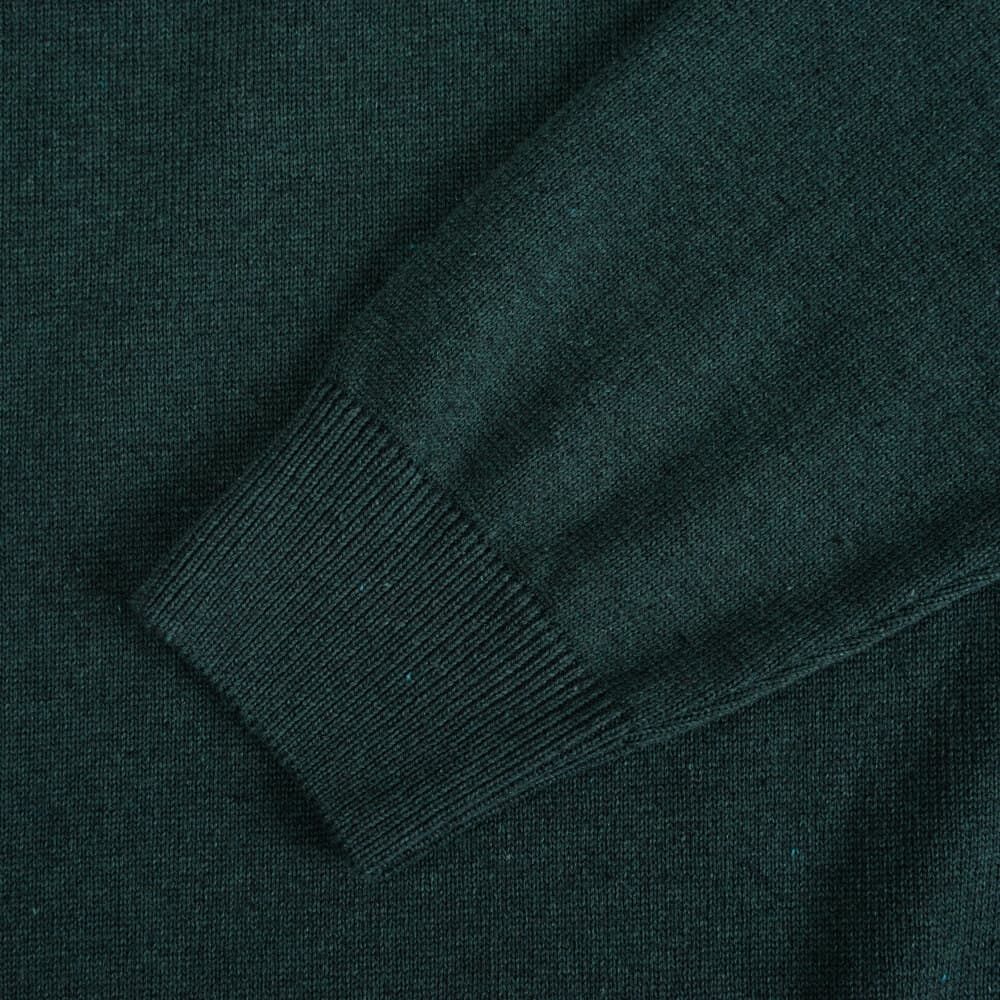 Logo-Embroidered Πλεκτή Μπλούζα Πράσινη in Cotton (Modern Fit)