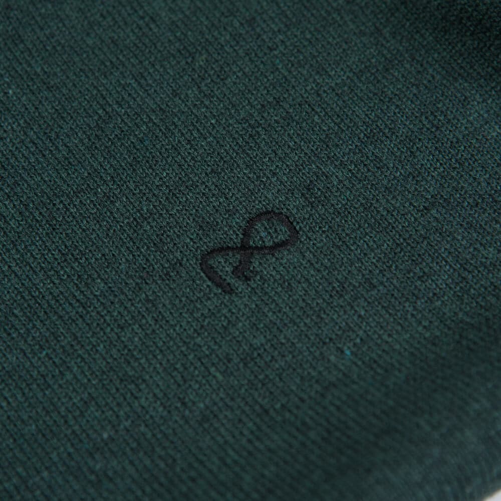 Logo-Embroidered Πλεκτή Μπλούζα Πράσινη in Cotton (Modern Fit)