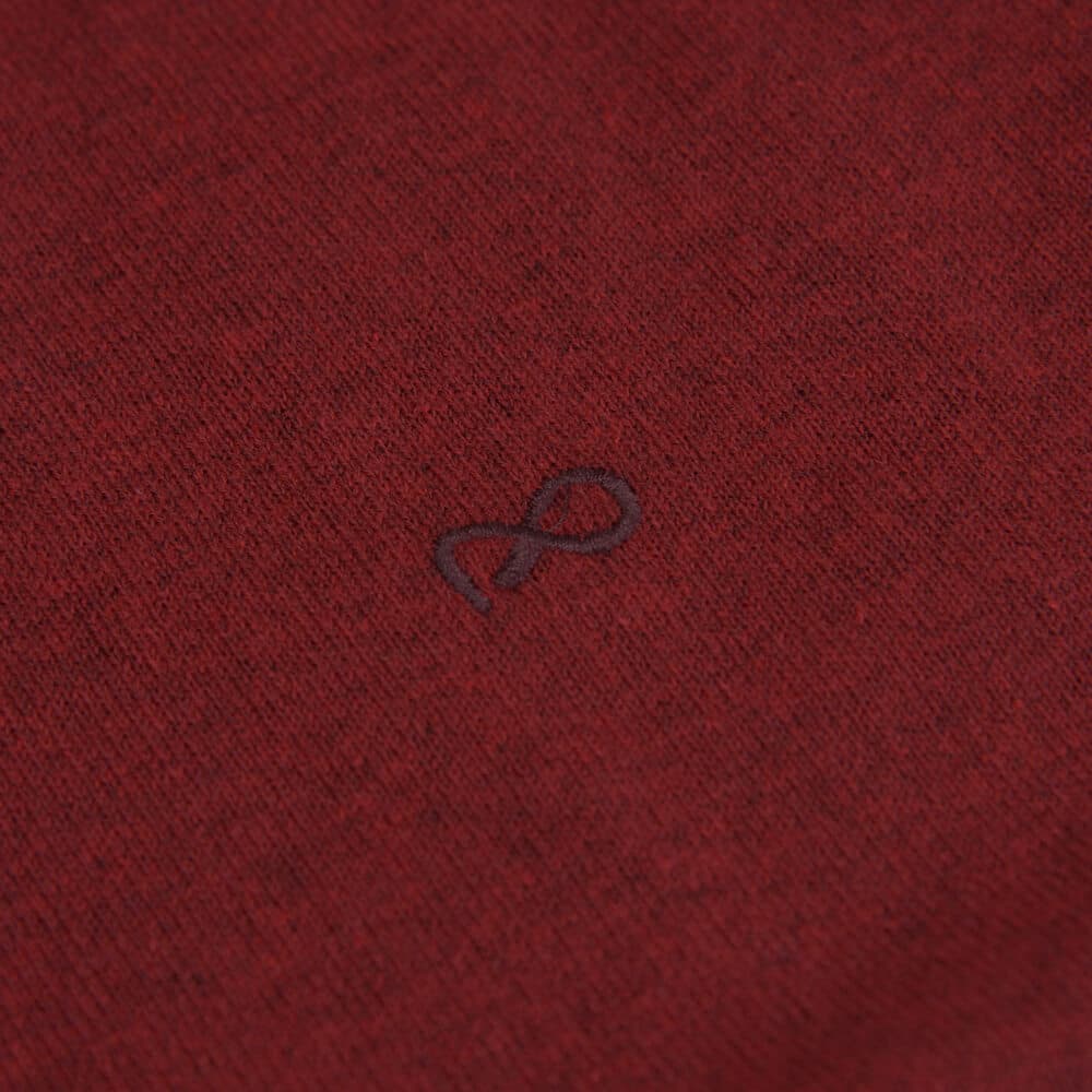 Logo-Embroidered Πλεκτή Μπλούζα Κόκκινη in Cotton (Modern Fit) New Arrival