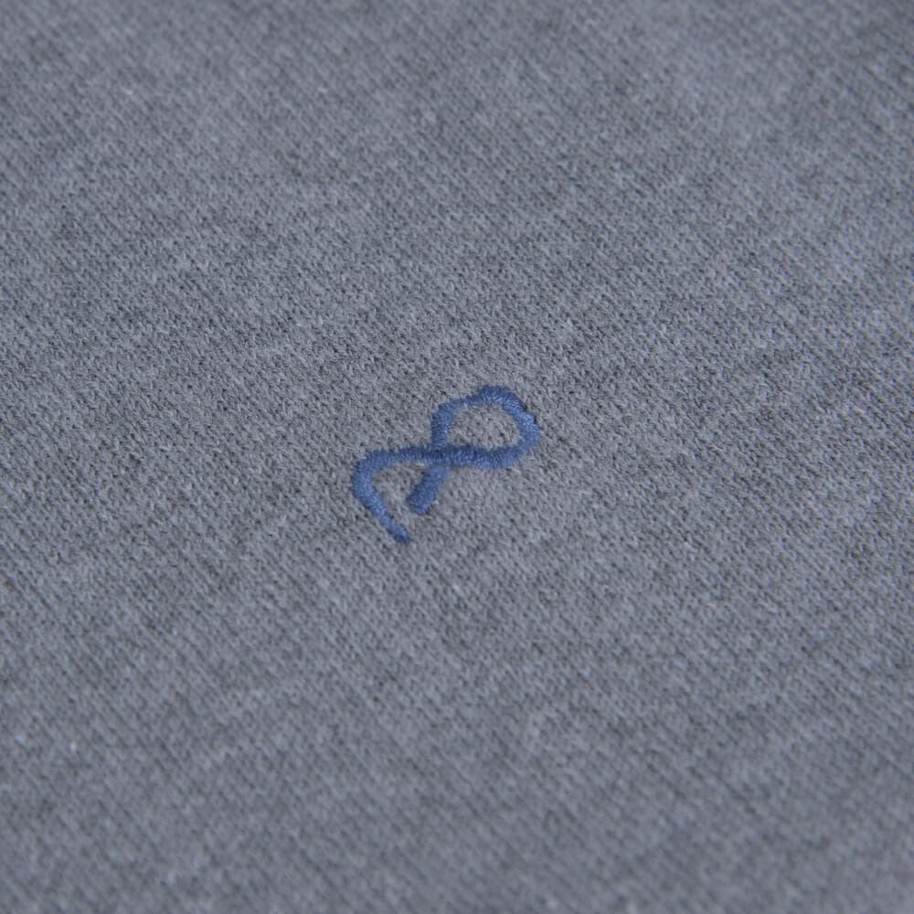 Logo-Embroidered Πλεκτή Μπλούζα Γκρι in Cotton (Modern Fit) New Arrival