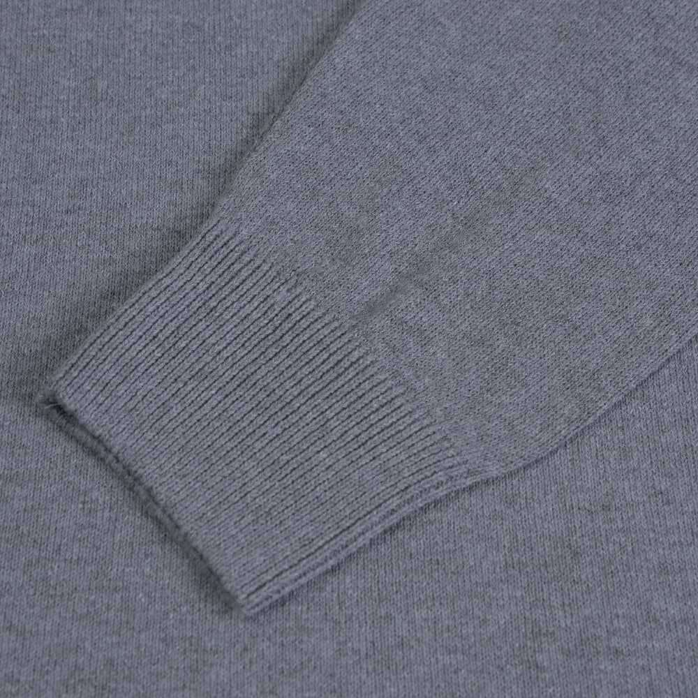 Logo-Embroidered Πλεκτή Μπλούζα Γκρι in Cotton (Modern Fit) New Arrival