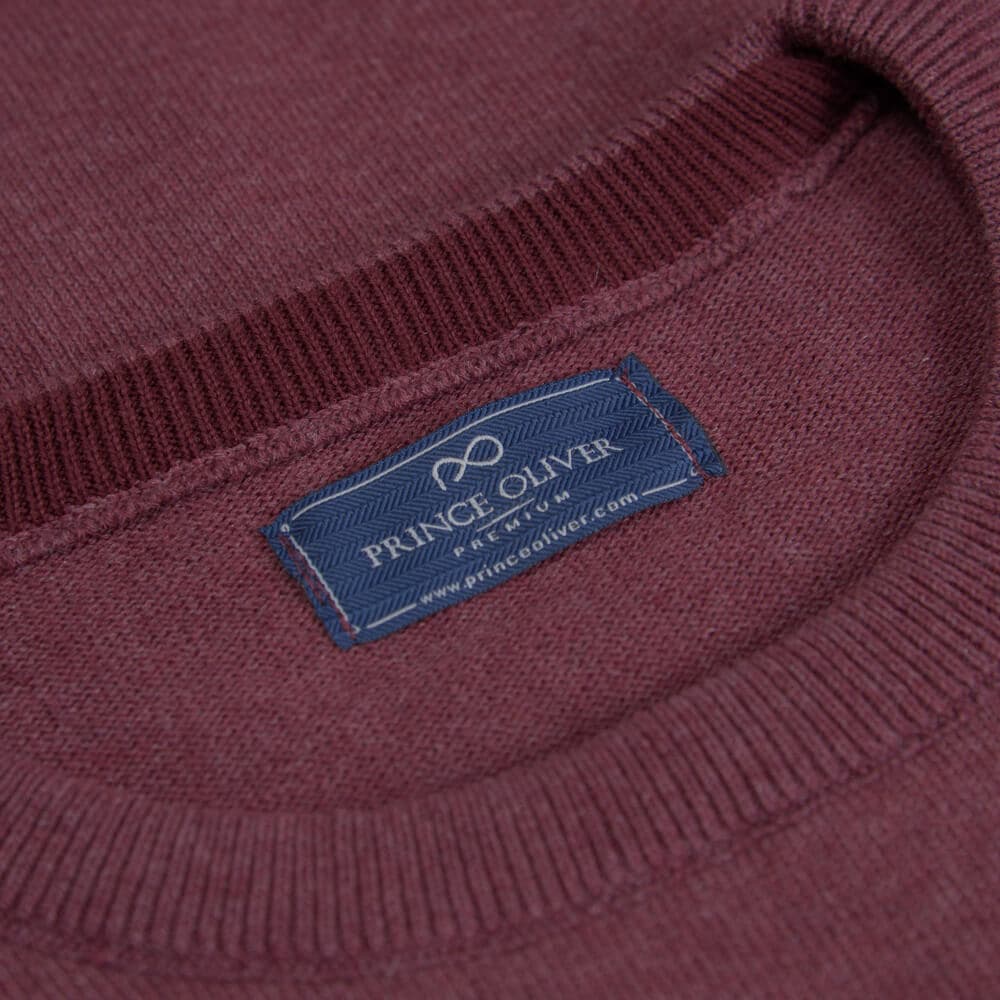 Logo-Embroidered Πλεκτή Μπλούζα Μπορντώ in Cotton (Modern Fit) New Arrival