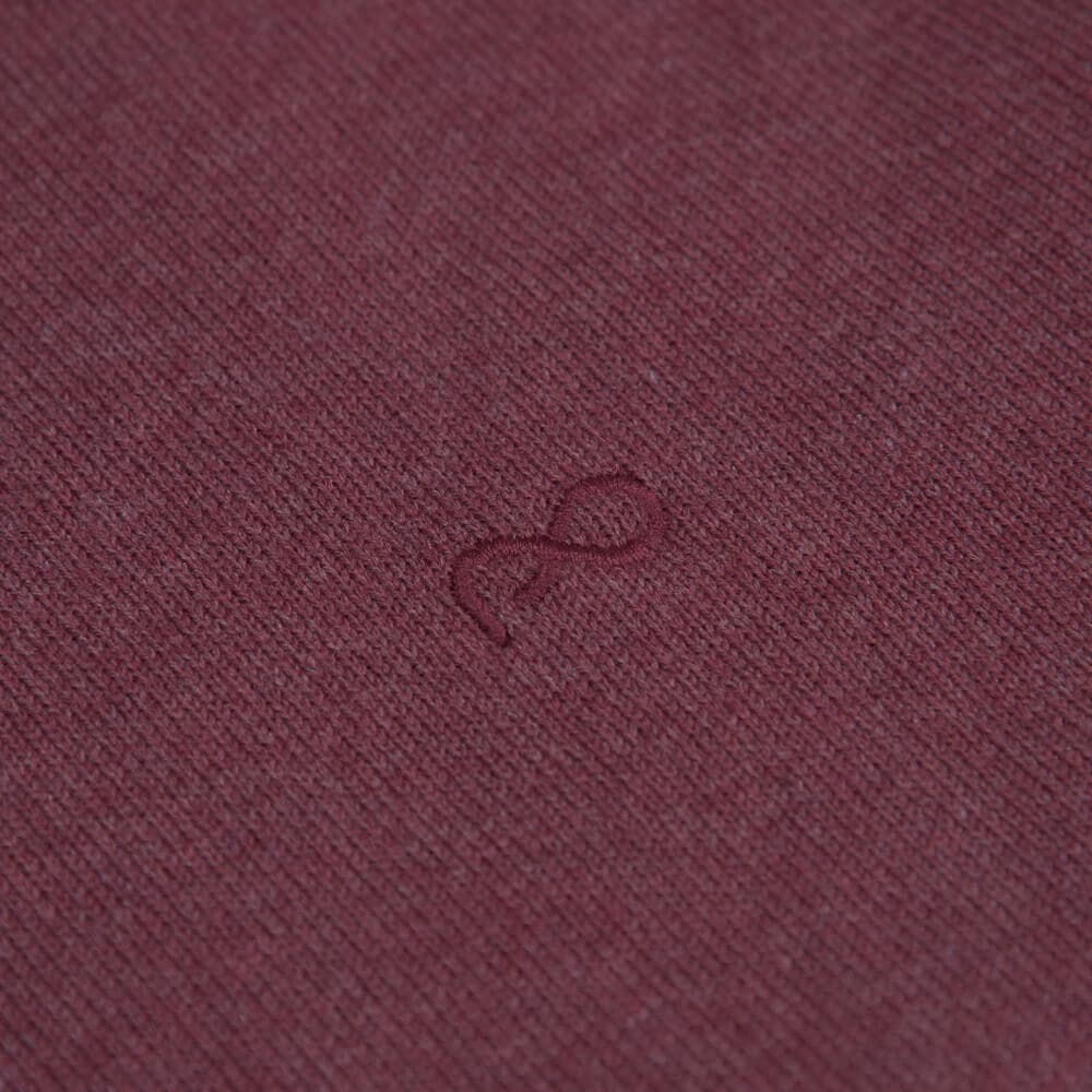 Logo-Embroidered Πλεκτή Μπλούζα Μπορντώ in Cotton (Modern Fit) New Arrival