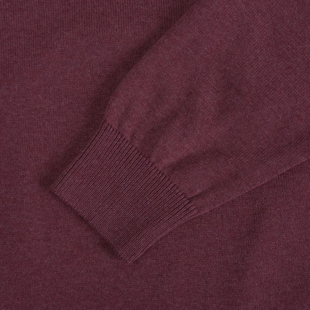 Logo-Embroidered Πλεκτή Μπλούζα Μπορντώ in Cotton (Modern Fit) New Arrival