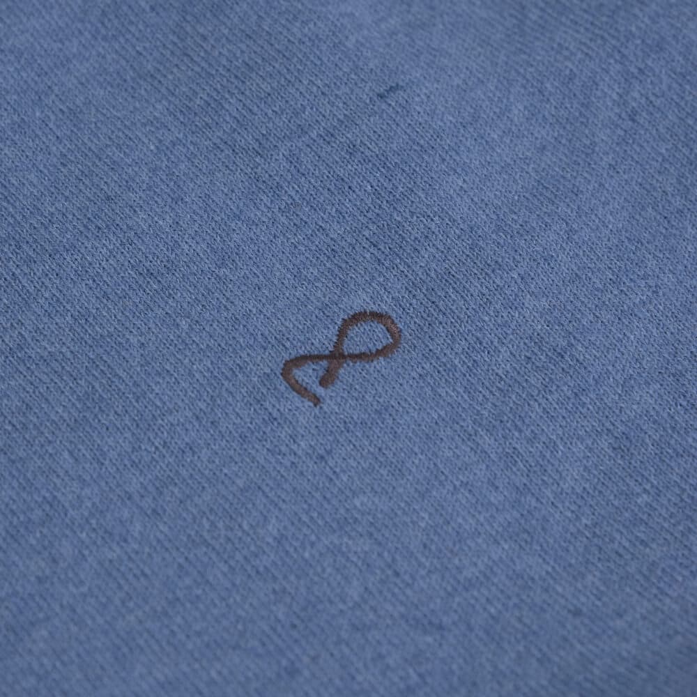 Logo-Embroidered Πλεκτή Μπλούζα Σιέλ in Cotton (Modern Fit) New Arrival