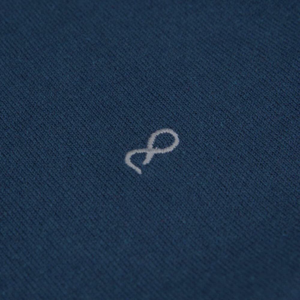 Logo-Embroidered Πλεκτή Μπλούζα Πετρόλ in Cotton (Modern Fit) New Arrival