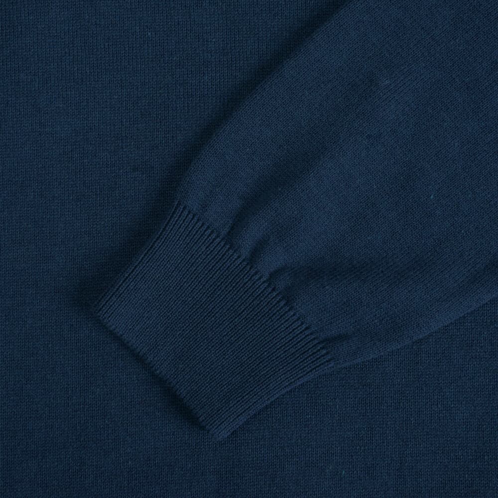 Logo-Embroidered Πλεκτή Μπλούζα Πετρόλ in Cotton (Modern Fit) New Arrival