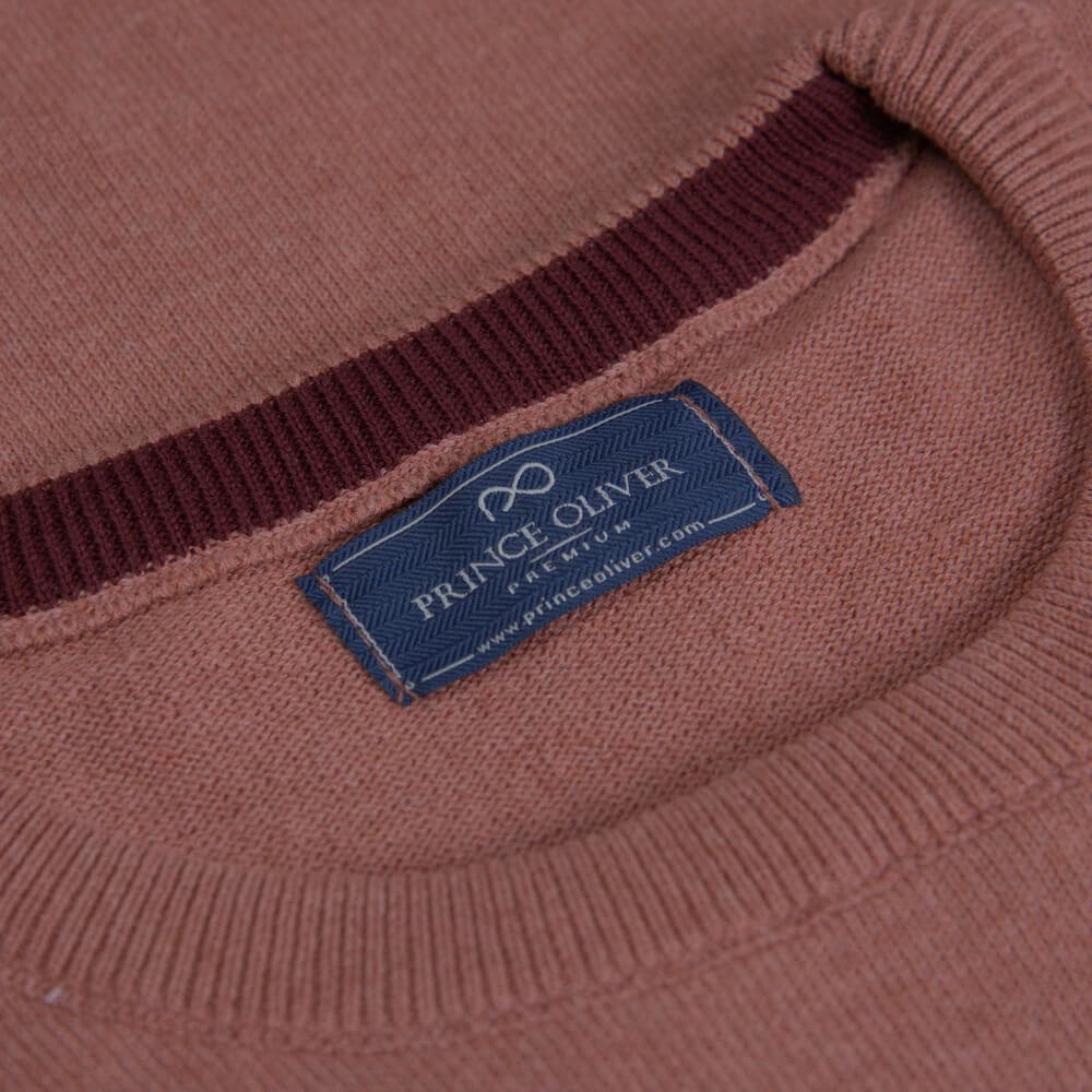 Logo-Embroidered Πλεκτή Μπλούζα Κοραλί in Cotton (Modern Fit) New Arrival