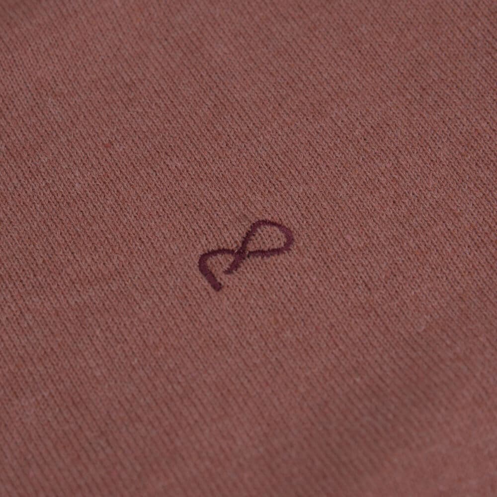 Logo-Embroidered Πλεκτή Μπλούζα Κοραλί in Cotton (Modern Fit) New Arrival