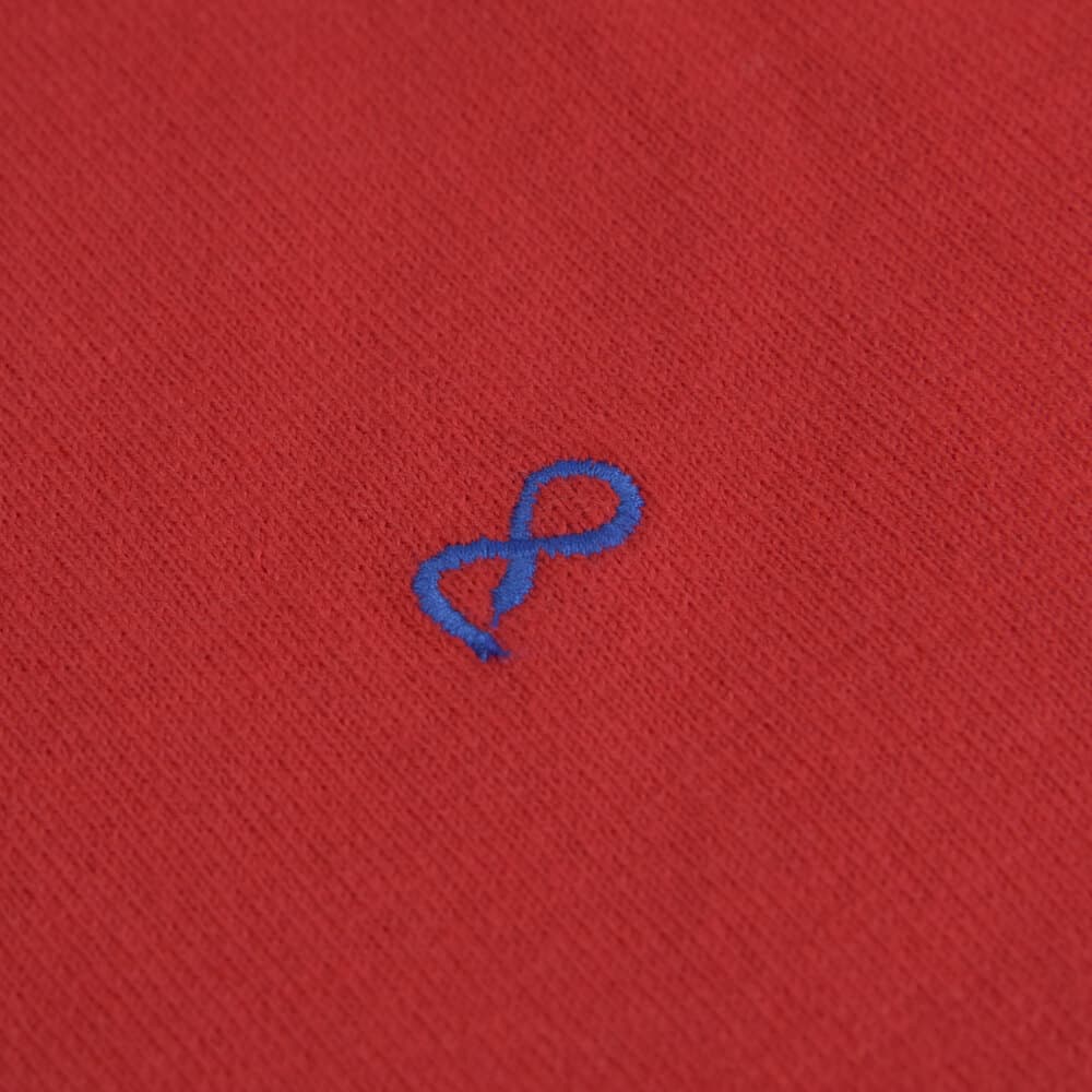 Logo-Embroidered Πλεκτή Μπλούζα Κόκκινη in Cotton (Modern Fit) New Arrival