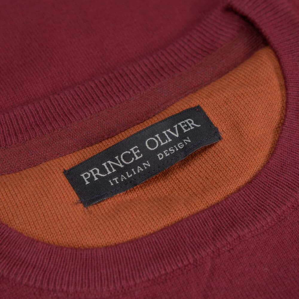 Logo-Embroidered Πουλόβερ Μπορντώ Round Neck (Comfort Fit)