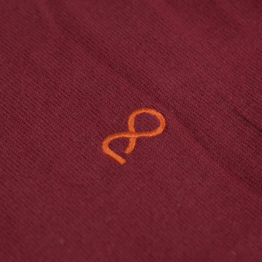Logo-Embroidered Πουλόβερ Μπορντώ Round Neck (Comfort Fit)