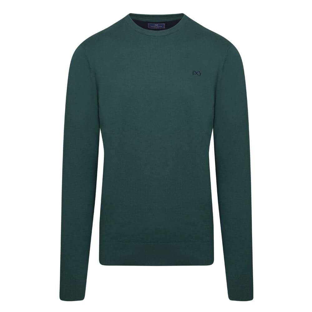 Logo-Embroidered Πουλόβερ Πράσινο Round Neck (Comfort Fit)