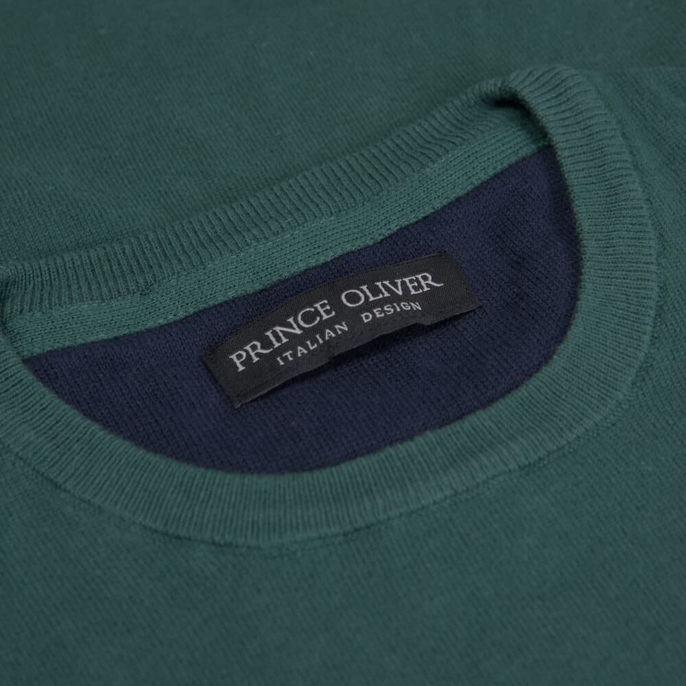 Logo-Embroidered Πουλόβερ Πράσινο Round Neck (Comfort Fit)